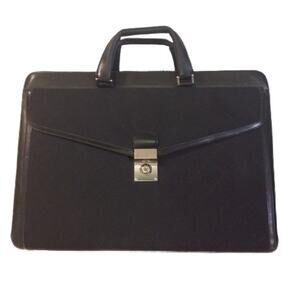 St. John Briefcase/Large Satchel/Black With Gold Hardware